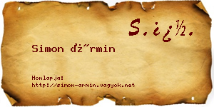 Simon Ármin névjegykártya